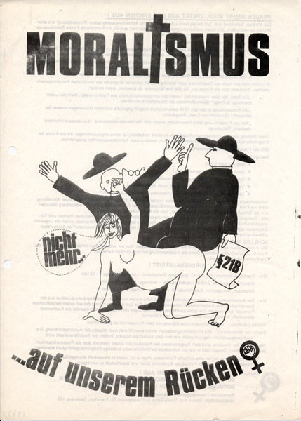 Flugblatt: Moralismus nicht mehr...auf unserem Rücken! 1973 (FMT-Signatur: FB.07.241)