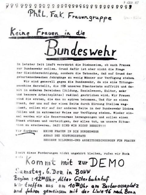 Leaflet: Call for a Demonstration in Bonn, 6.12.1980, (FMT Shelf Mark: FB.05.148)