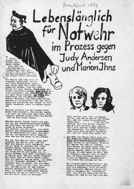 Flugblatt gegen das Urteil im Ihns-Andersen-Prozess, 01.10.1974(FMT-Signatur: FB.04.129)