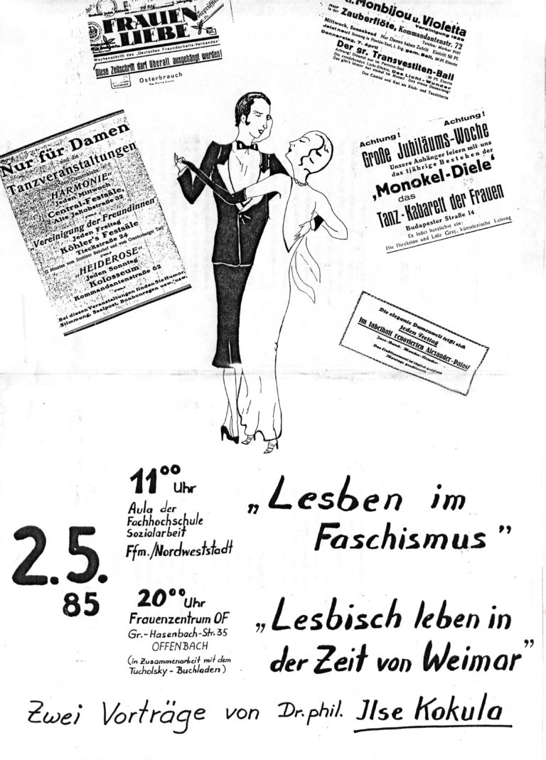 FMT „Lesben im Faschismus“ „Lesbisch leben in der Zeit von Weimar